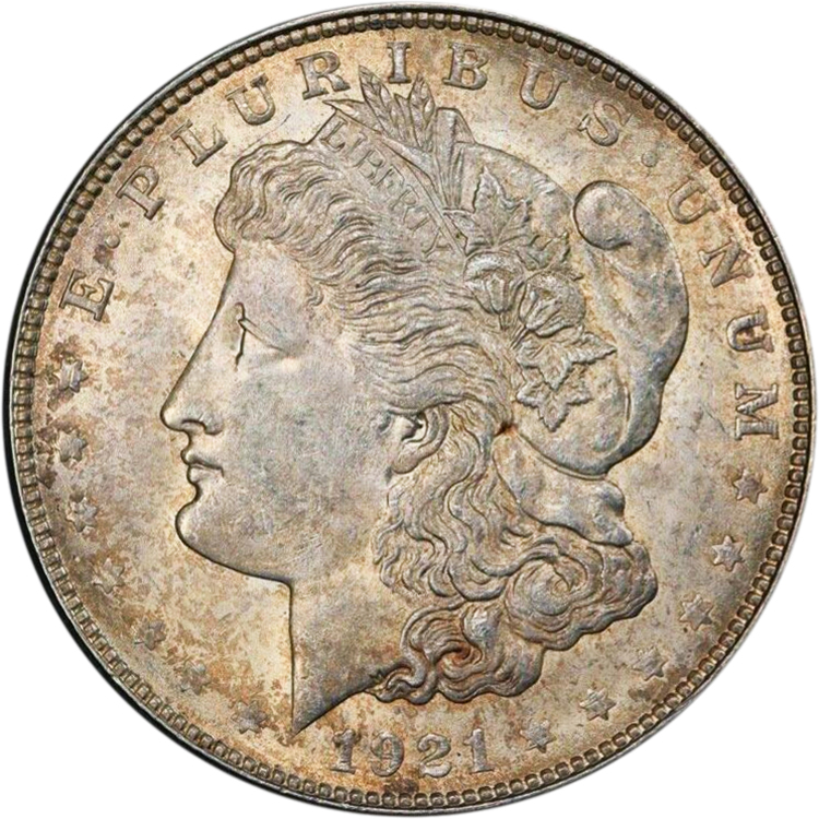 1921 D Morgan Silver Dollar (obverse)