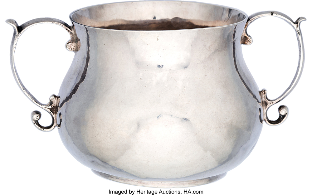 Circa 1670 Silver Caudle Cup